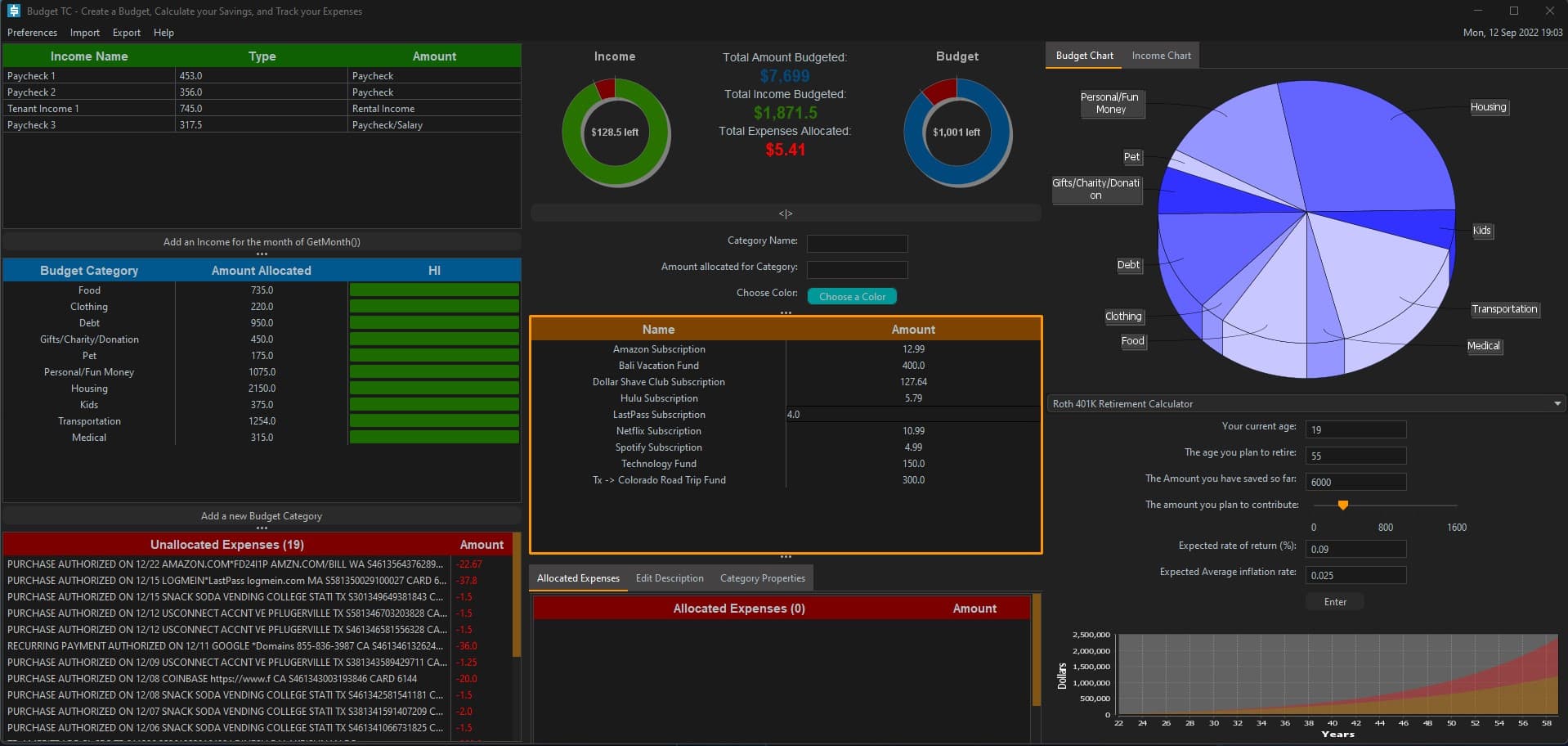 BudgetTC Java